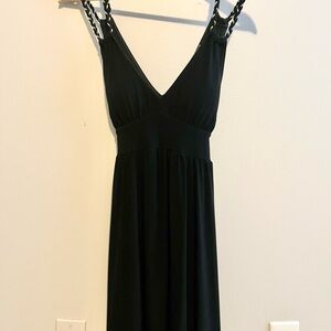Guess XS black knee length dress with ties (can be tied in the front or back).